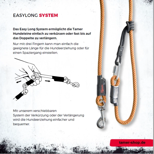 EASYLONG Hundeleine - M - 2m - schwarz